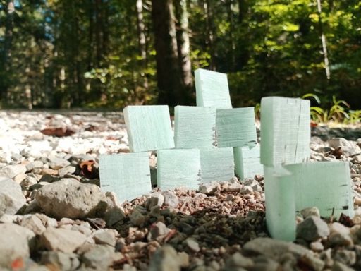 Glas-Komposit, wie Farben im Wald